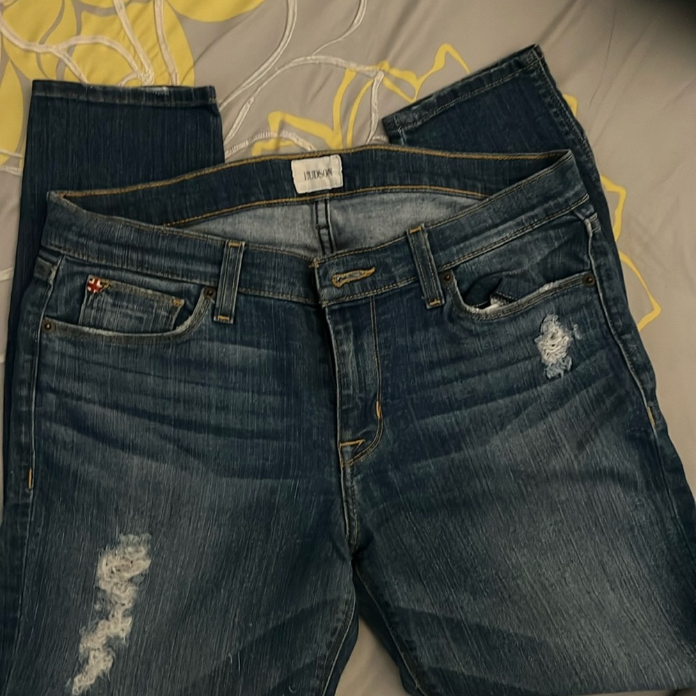 Hudson distress Jeans size 29 Krista super skinny crop